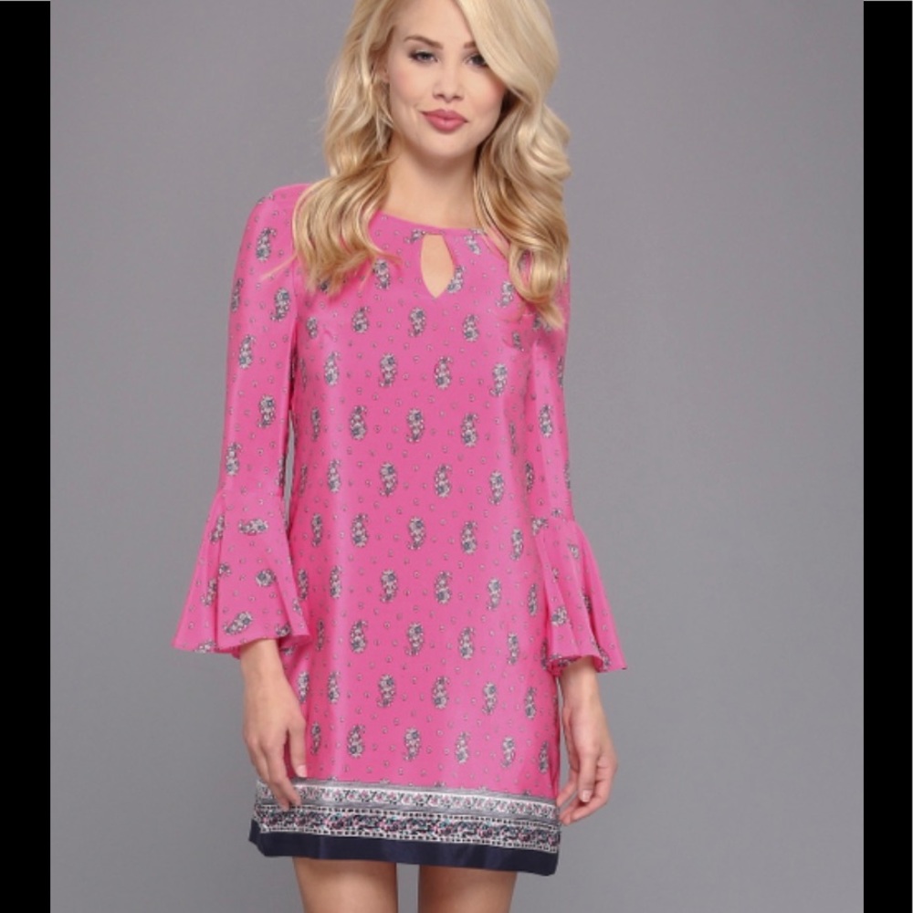 $198 Silk Juicy Couture Pink Paisley Print Dress 4
